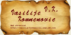 Vasilije Komnenović vizit kartica
